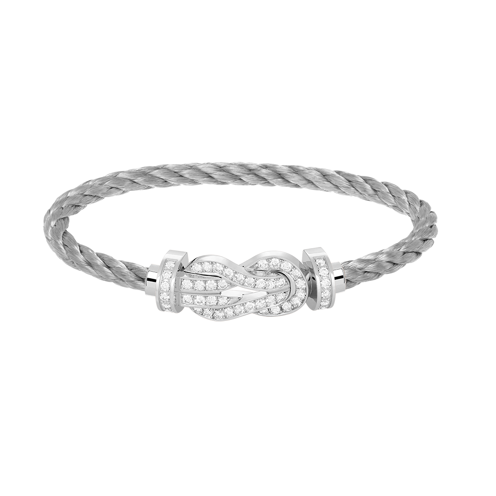 [Olivia Jewelry]CHANCE LARGE 8 FIGURE BUCKLE FULL DIAMOND BRACELET SILVER