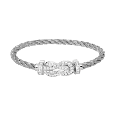 [Olivia Jewelry]CHANCE LARGE 8 FIGURE BUCKLE FULL DIAMOND BRACELET SILVER
