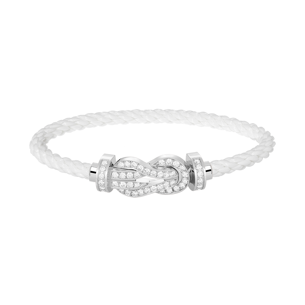 [Olivia Jewelry]CHANCE LARGE 8 FIGURE BUCKLE FULL DIAMOND BRACELET SILVER