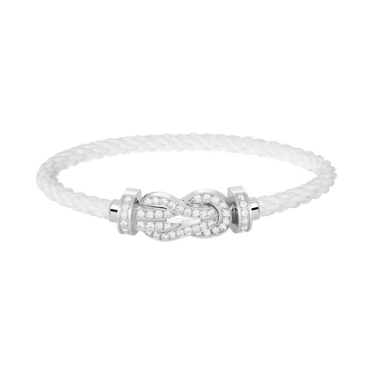 [Olivia Jewelry]CHANCE LARGE 8 FIGURE BUCKLE FULL DIAMOND BRACELET SILVER