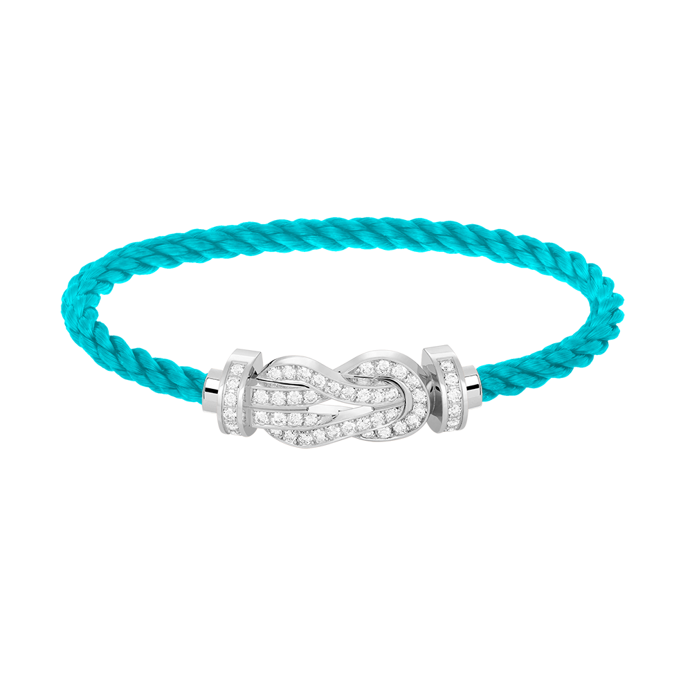 [Olivia Jewelry]CHANCE LARGE 8 FIGURE BUCKLE FULL DIAMOND BRACELET SILVER