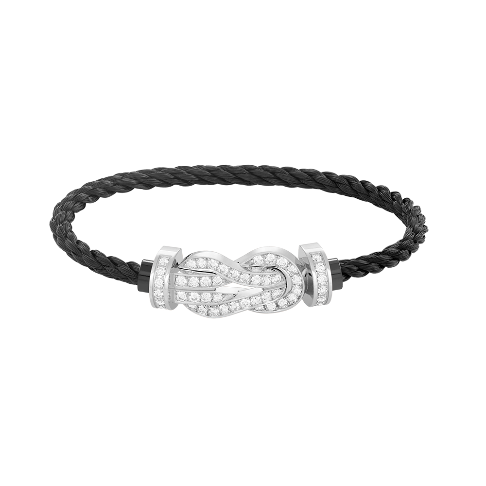[Olivia Jewelry]CHANCE LARGE 8 FIGURE BUCKLE FULL DIAMOND BRACELET SILVER