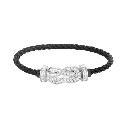 [Olivia Jewelry]CHANCE LARGE 8 FIGURE BUCKLE FULL DIAMOND BRACELET SILVER