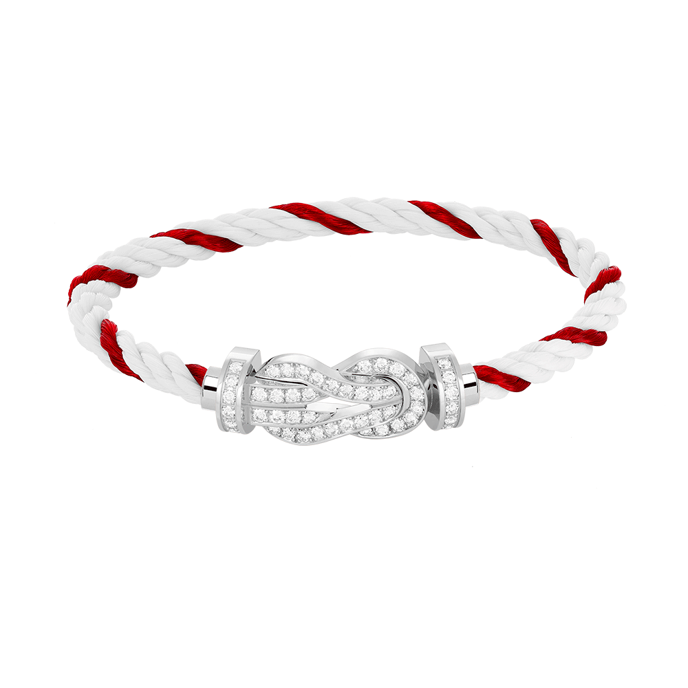 [Olivia Jewelry]CHANCE LARGE 8 FIGURE BUCKLE FULL DIAMOND BRACELET SILVER