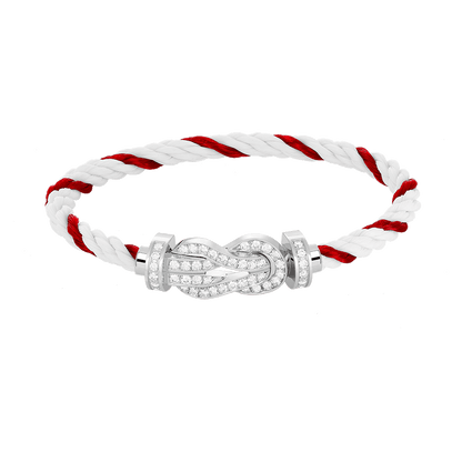 [Olivia Jewelry]CHANCE LARGE 8 FIGURE BUCKLE FULL DIAMOND BRACELET SILVER