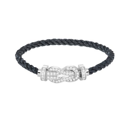 [Olivia Jewelry]CHANCE LARGE 8 FIGURE BUCKLE FULL DIAMOND BRACELET SILVER
