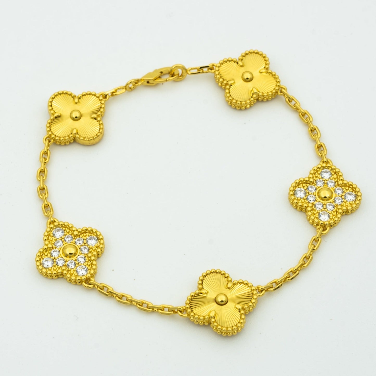 [Olivia JW]CLOVER BRACELET 5 MOTIFS GOLD DIAMOND