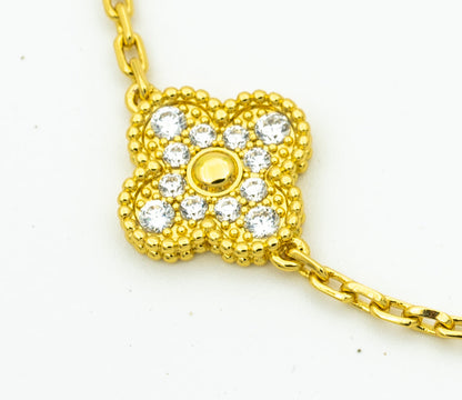 [Olivia JW]CLOVER BRACELET 5 MOTIFS GOLD DIAMOND