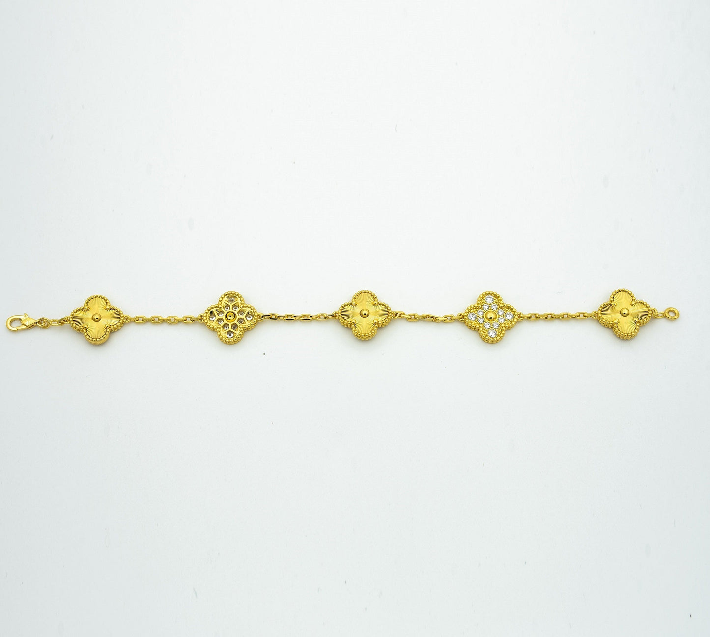 [Olivia JW]CLOVER BRACELET 5 MOTIFS GOLD DIAMOND