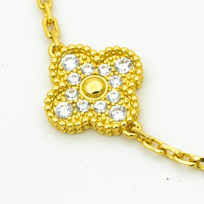 [Olivia JW]CLOVER BRACELET 5 MOTIFS GOLD DIAMOND