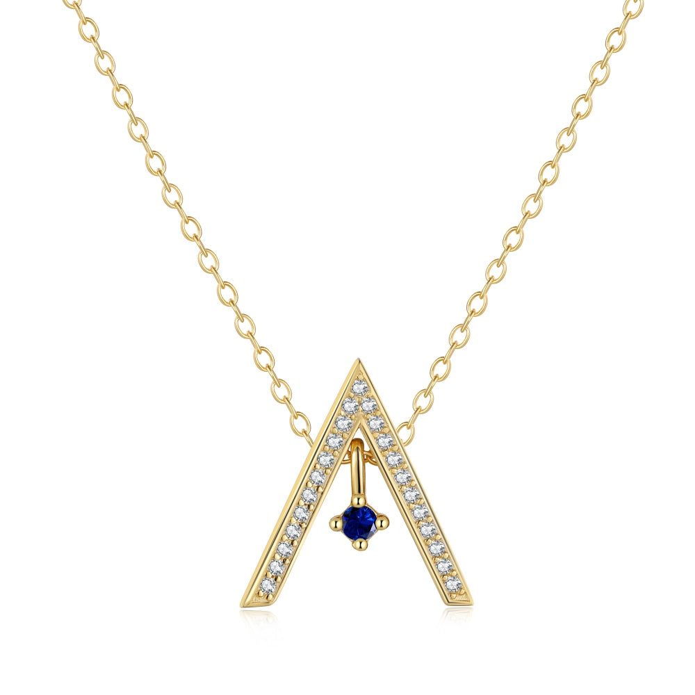 [Olivia Jewelry]Sparkling "A" Shape Necklace