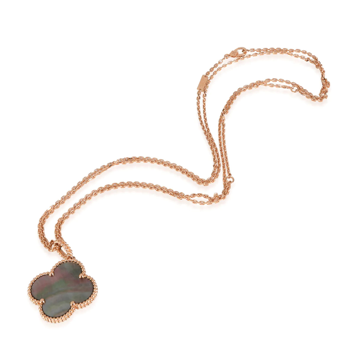 [Olivia Jewelry]CLOVER 25MM GOLD DARK MOP BIG CLOVER NECKLACE