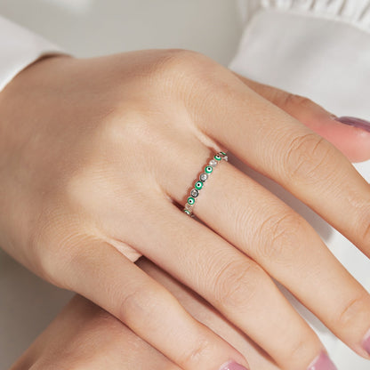 [Olivia Jewelry]Sparkling Vibrant Round Shape Daily Ring
