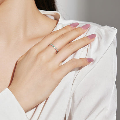 [Olivia Jewelry]Sparkling Vibrant Round Shape Daily Ring