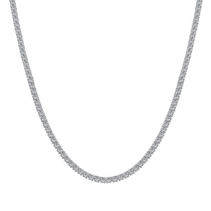 [Olivia Jewelry]Delicate Round Shape Tennis Necklace
