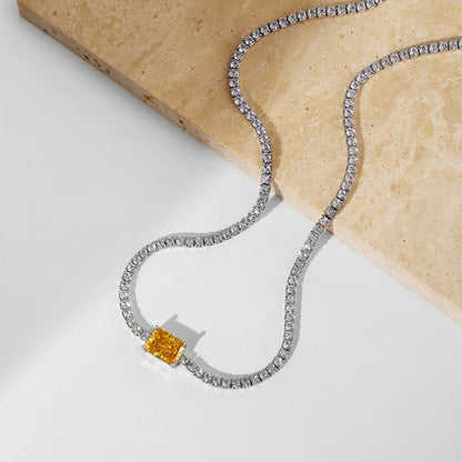 [Olivia Jewelry]2.0 carat Ornate Emerald Cut Necklace