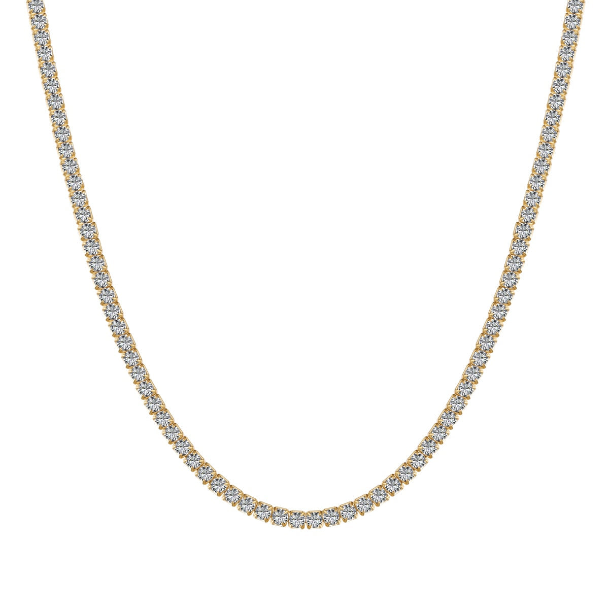 [Olivia Jewelry]Delicate Round Shape Tennis Necklace