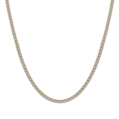 [Olivia Jewelry]Delicate Round Shape Tennis Necklace