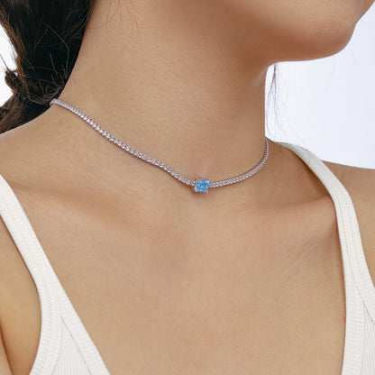 [Olivia Jewelry]2.0 carat Ornate Emerald Cut Necklace
