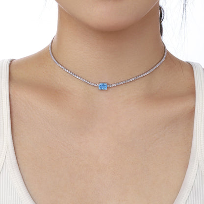 [Olivia Jewelry]2.0 carat Ornate Emerald Cut Necklace