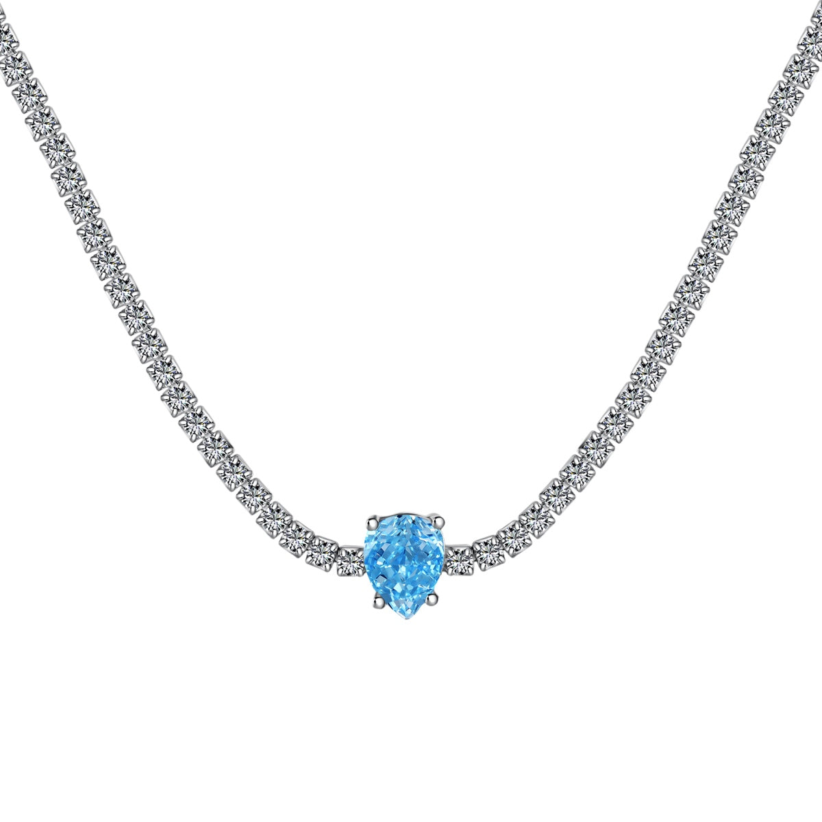 [Olivia Jewelry]1.0 carat Unique Pear Cut Tennis Necklace