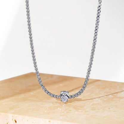 [Olivia Jewelry]1.0 carat Unique Pear Cut Tennis Necklace