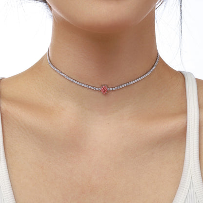 [Olivia Jewelry]1.0 carat Unique Pear Cut Tennis Necklace