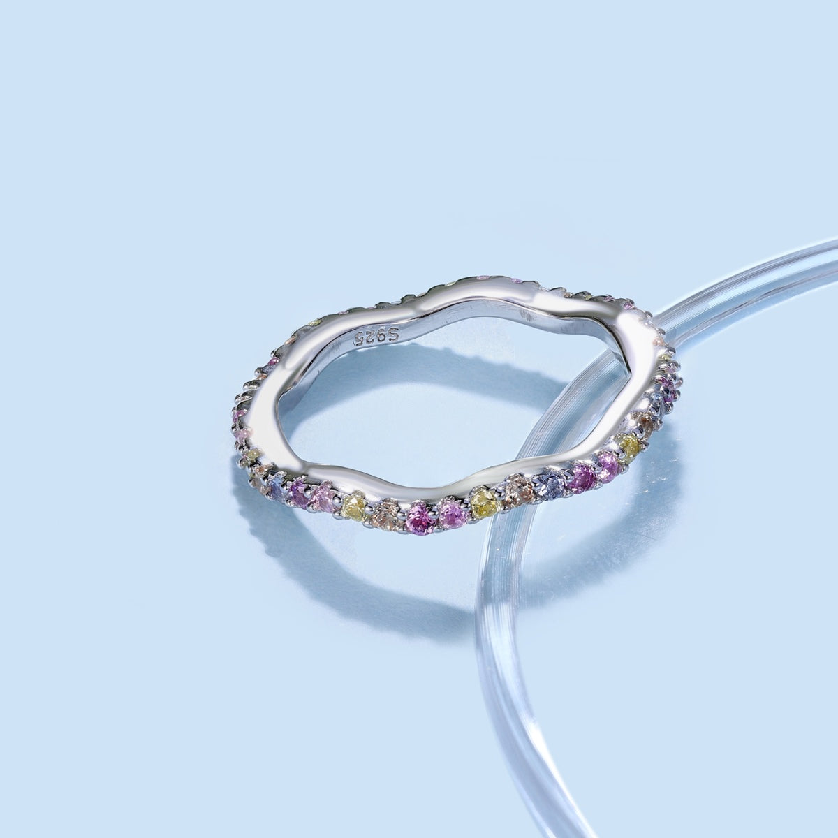 [Olivia Jewelry]Dainty Colorful Round Cut Party Ring
