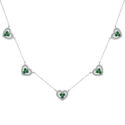 [Olivia Jewelry]Sparkling Five Heart Necklace