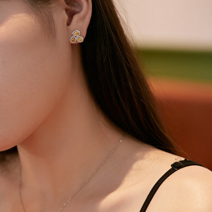 [Elitejewels]華やかな花型ペアカットラバーイヤリング
