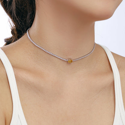 [Olivia Jewelry]1.0 Carat Shining Oval Cut Necklace