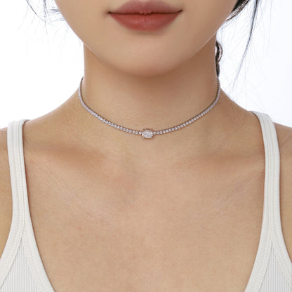 [Olivia Jewelry]1.0 Carat Shining Oval Cut Necklace