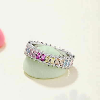 [Olivia Jewelry]Splashy Ornate Emerald Cut Cocktail Ring