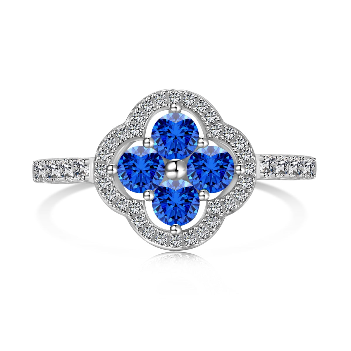 [Olivia Jewelry]Four Leaf Clover Flower Design Ring