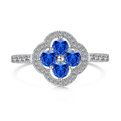 [Olivia Jewelry]Four Leaf Clover Flower Design Ring