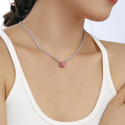 [Olivia Jewelry]4.0 Carat Elegant Radiant Cut Necklace