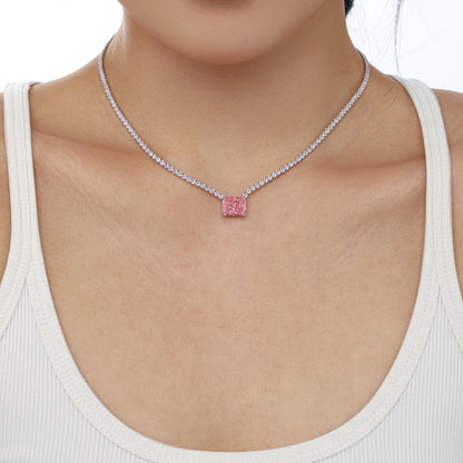 [Olivia Jewelry]4.0 Carat Elegant Radiant Cut Necklace