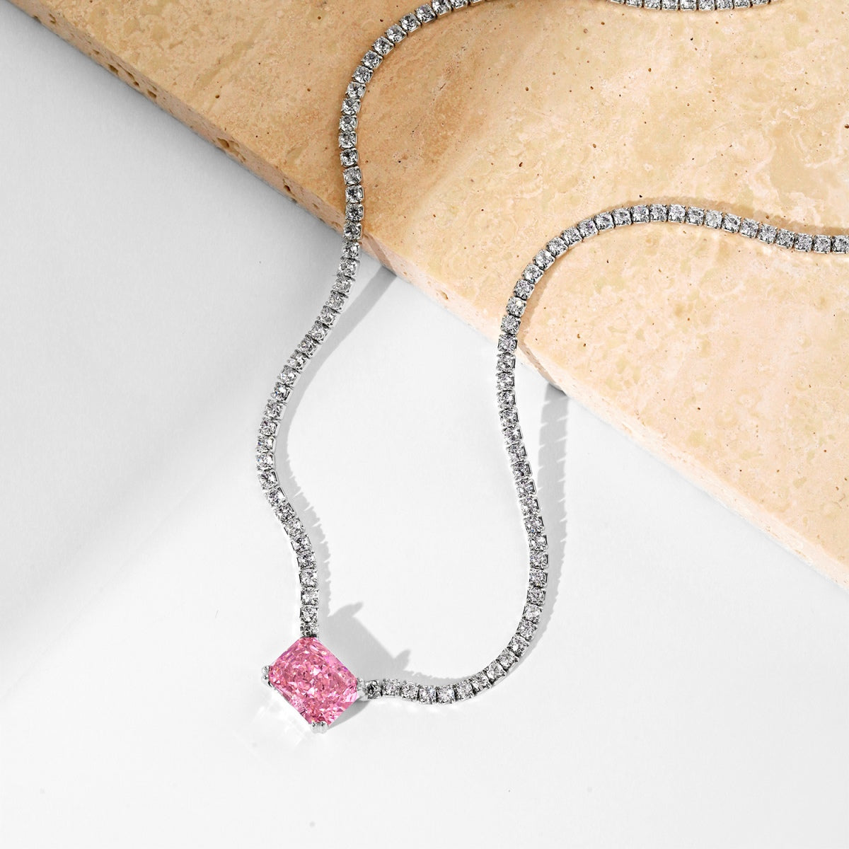 [Olivia Jewelry]4.0 Carat Elegant Radiant Cut Necklace