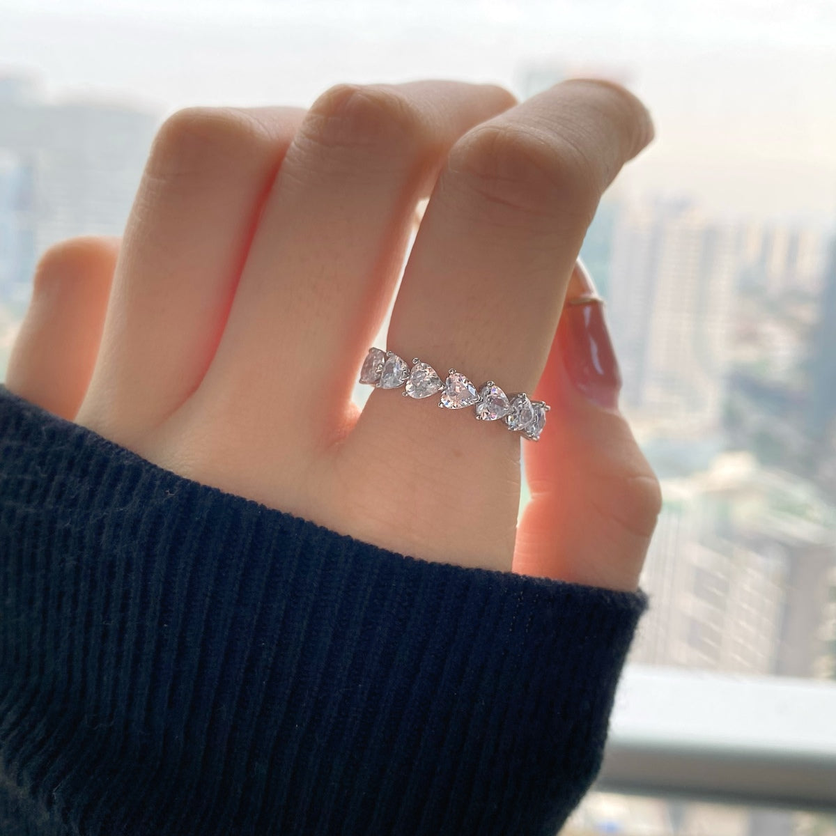 [Olivia Jewelry]0.25 Carat Radiant Romance Heart Cut Lover Ring