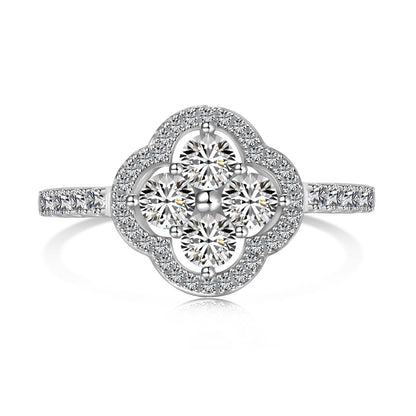 [Olivia Jewelry]Four Leaf Clover Flower Design Ring