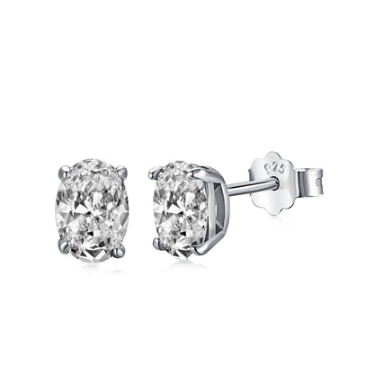 [Olivia Jewelry]Oval Classic Dignified Elegant Earrings