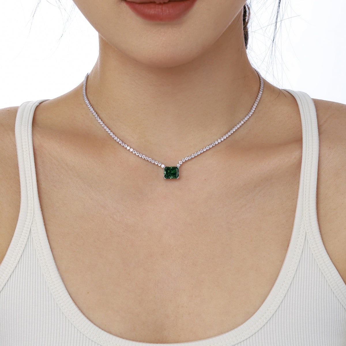 [Olivia Jewelry]4.0 Carat Elegant Radiant Cut Necklace
