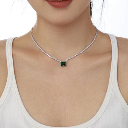 [Olivia Jewelry]4.0 Carat Elegant Radiant Cut Necklace