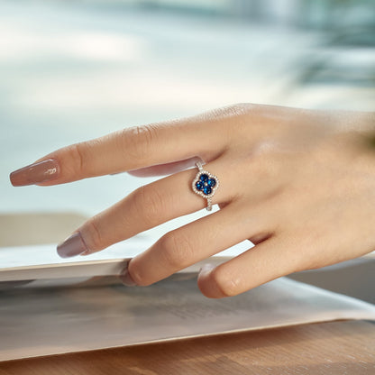 [Olivia Jewelry]Four Leaf Clover Flower Design Ring