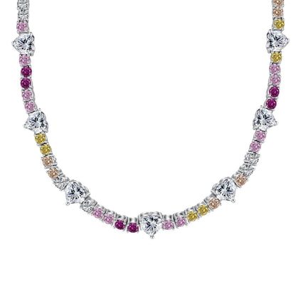 [Olivia Jewelry]Delicate Colorful Rainbow Tennis Chain