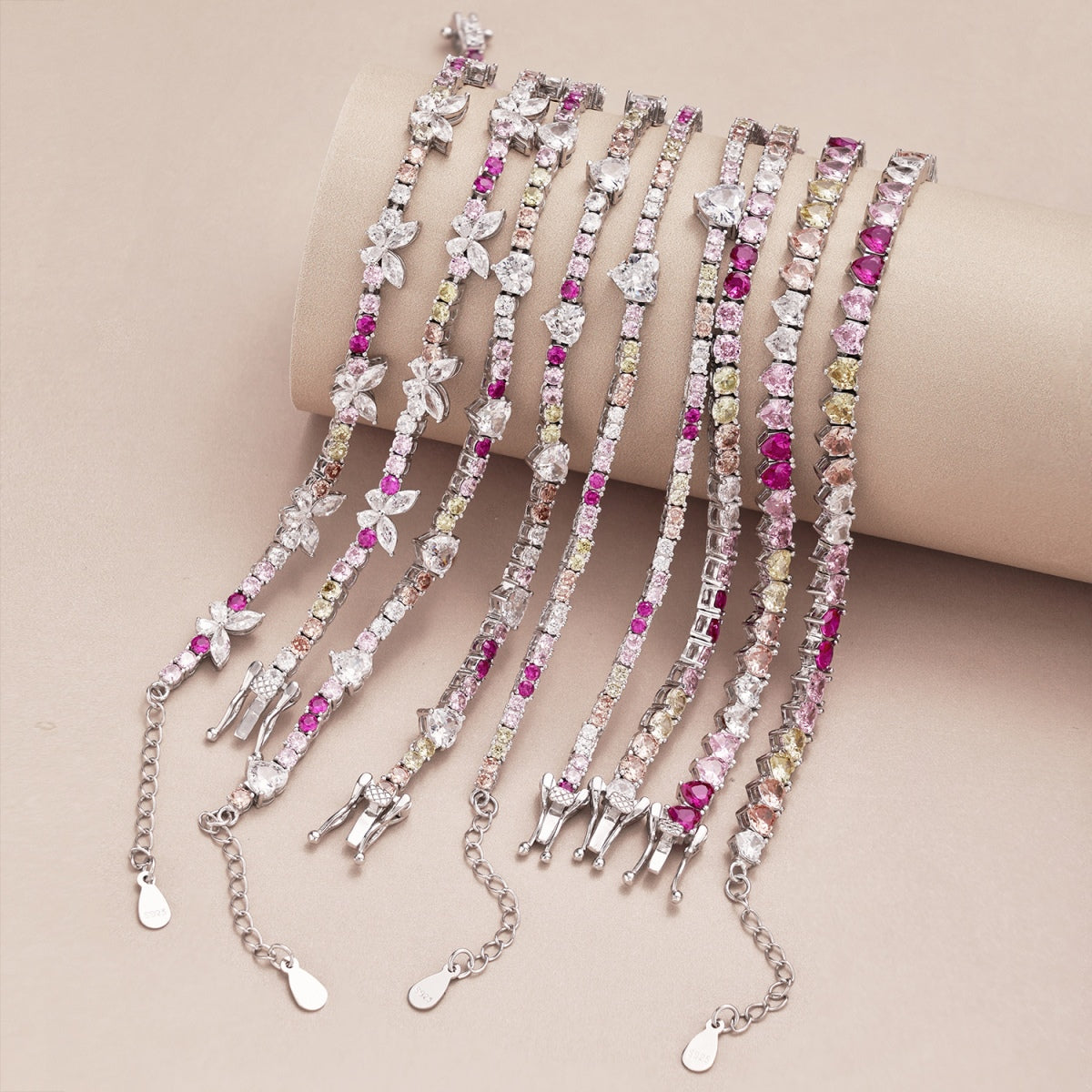 [Olivia Jewelry]Romantic Heart Shape Round Cut Lover Bracelet