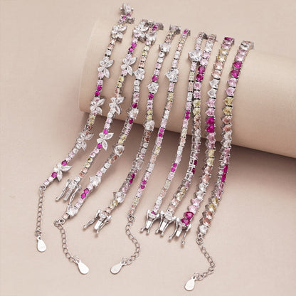 [Olivia Jewelry]Romantic Heart Shape Round Cut Lover Bracelet