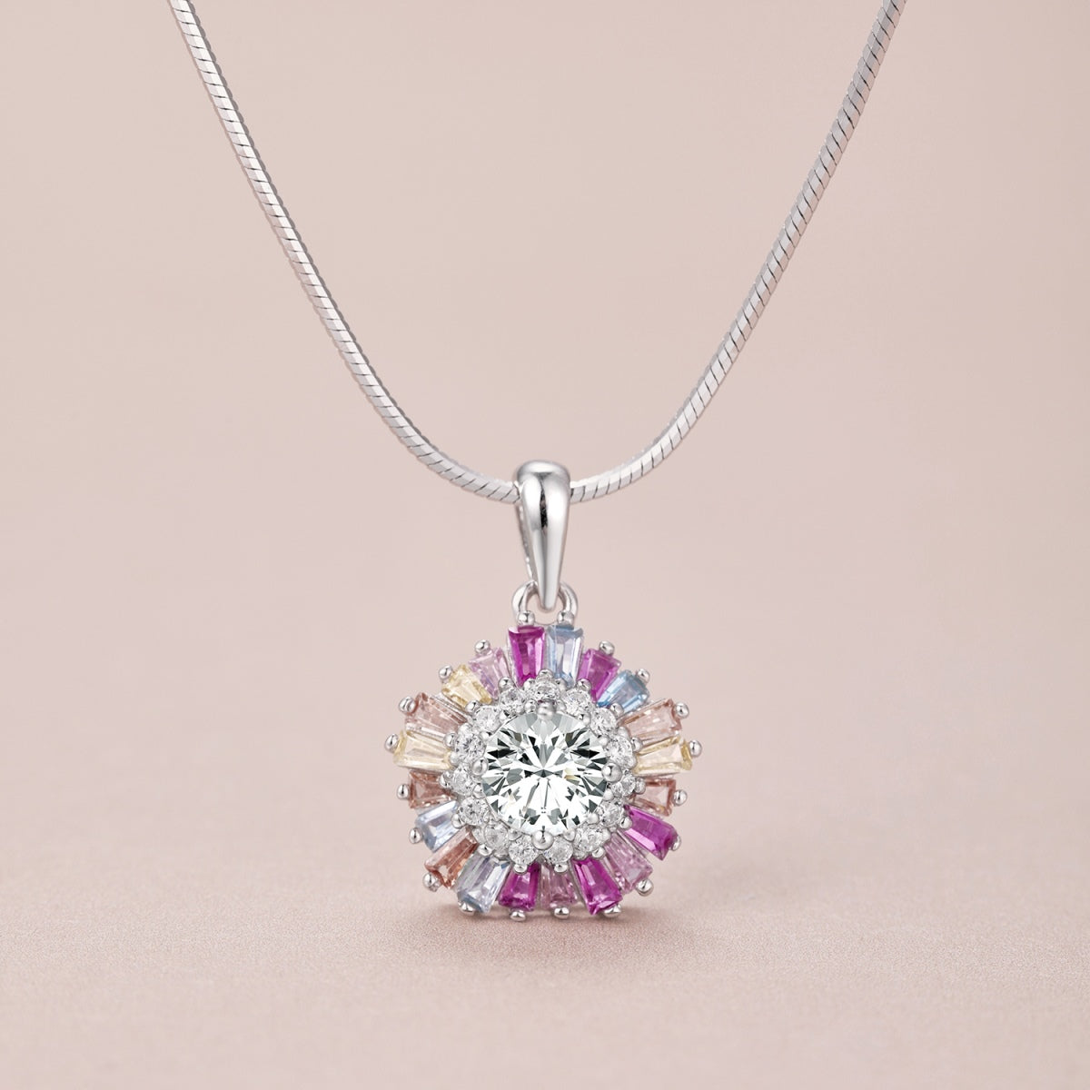 [Olivia Jewelry]Charming Flower Colorful Necklace