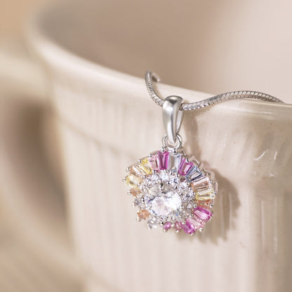 [Olivia Jewelry]Charming Flower Colorful Necklace