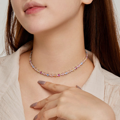 [Olivia Jewelry]Radiant Colorful Rainbow Necklace